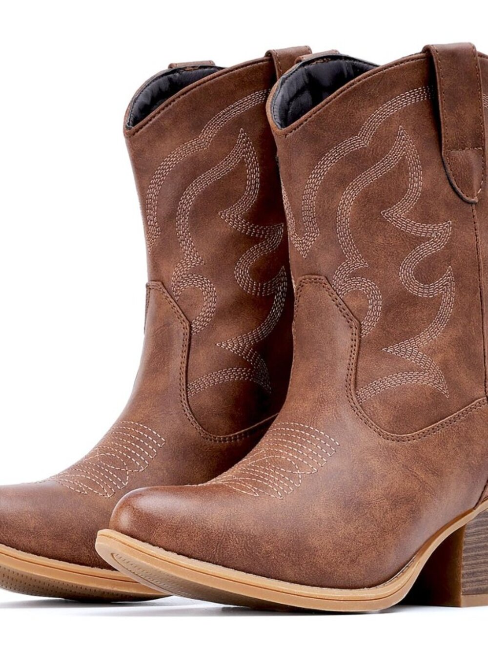 Cowboy Boots for Women Wide Suede Ankle Western Cowgirl Boots